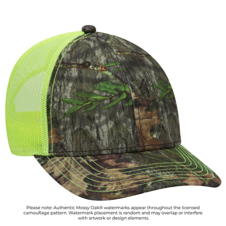 OTTO CAP® Mossy Oak® Camouflage 6 Panel Low Profile Mesh Back Trucker Hat OTTO 171-1293