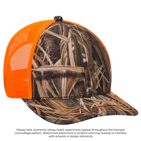 OTTO CAP® Mossy Oak® Camouflage 6 Panel Low Profile Mesh Back Trucker Hat OTTO 171-1293