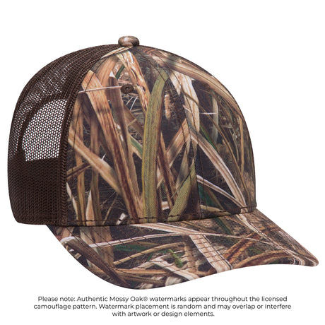 OTTO CAP® Mossy Oak® Camouflage 6 Panel Low Profile Mesh Back Trucker Hat OTTO 171-1293