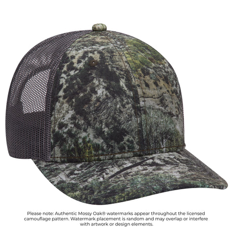 OTTO CAP® Mossy Oak® Camouflage 6 Panel Low Profile Mesh Back Trucker Hat OTTO 171-1293