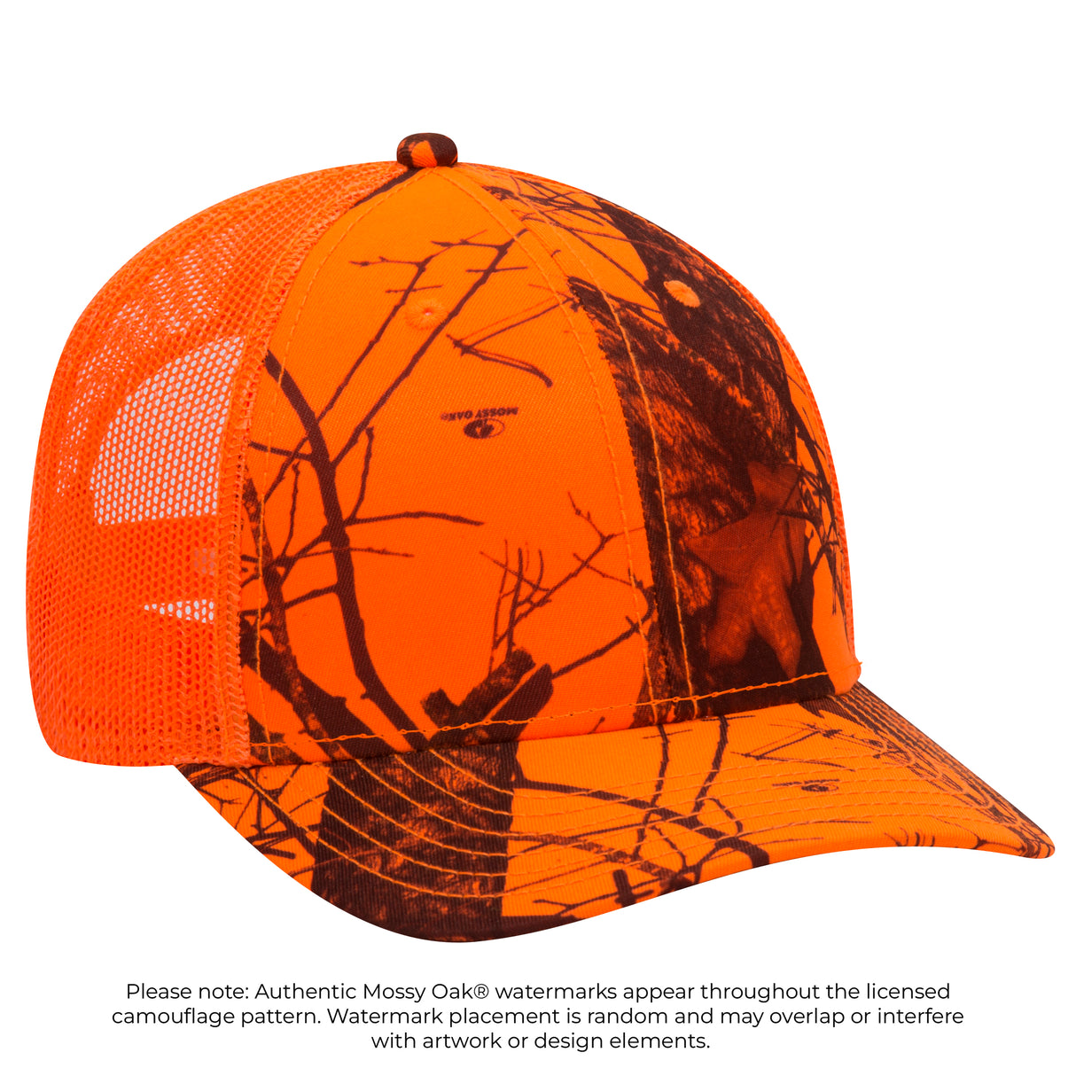 OTTO CAP® Mossy Oak Camouflage 6 Panel Low Profile Mesh Back Trucker Hat OTTO 171-1293