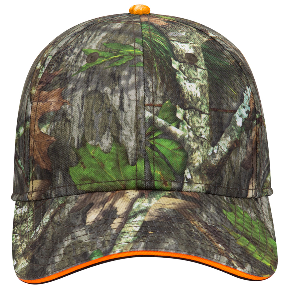 OTTO CAP Mossy Oak Camouflage Superior Polyester Twill Sandwich Visor 6 Panel Low Profile Baseball Cap OTTO 171-1294 Otto Cap MO3 - Obsession OSFM - Adult