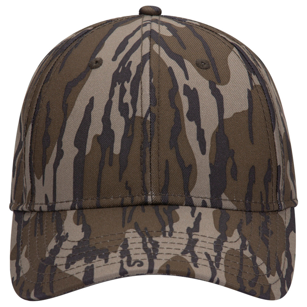 OTTO CAP Mossy Oak Camouflage Superior Polyester Twill 6 Panel Low Profile Baseball Cap OTTO 171-1295 Otto Cap MO11 - Bottomland OSFM - Adult