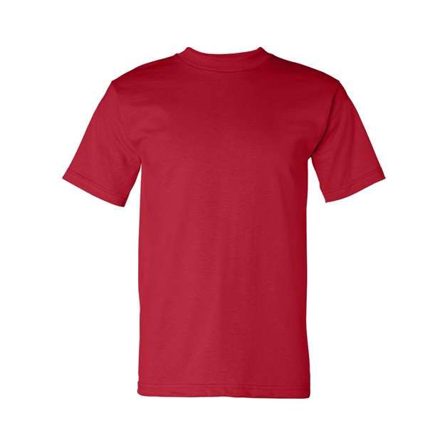 Bayside Unisex USA-Made Heavyweight T-Shirt - Red - Bayside 5100 Bayside Red S