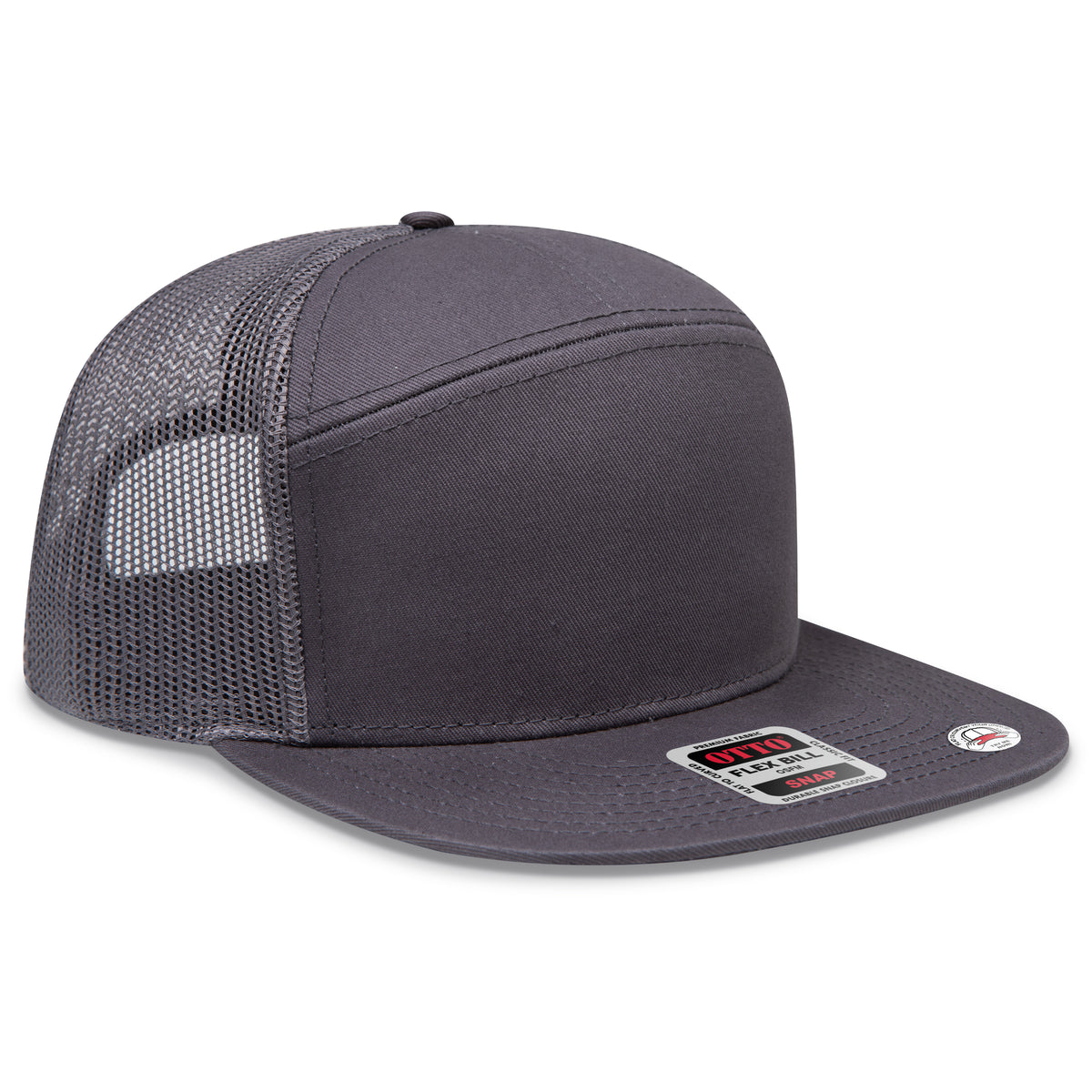 OTTO CAP® OTTO SNAP 7 Panel Pro Style Mesh Back Trucker Snapback Hat OTTO 172-1298