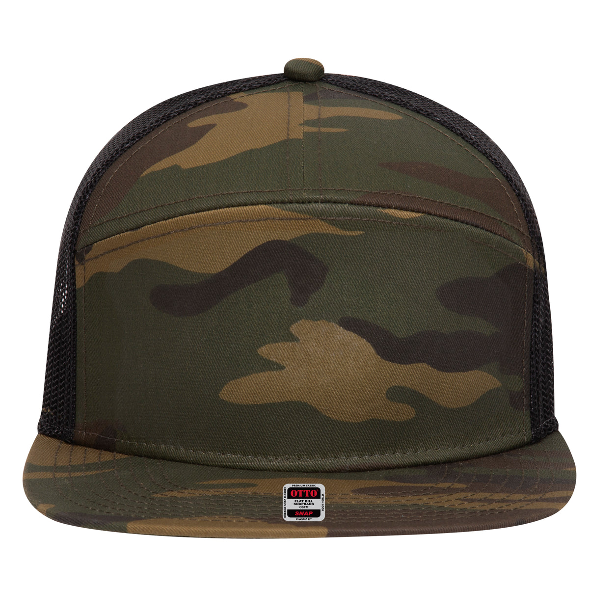 OTTO CAP "OTTO SNAP" 7 Panel Mesh Back Trucker Snapback Hat OTTO 172-1298 Otto Cap