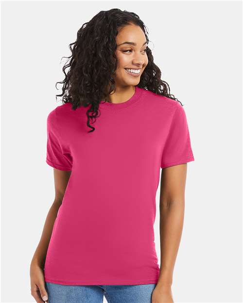 Hanes Beefy-T® T-Shirt - Wow Pink - Hanes 5180 Hanes Wow Pink S