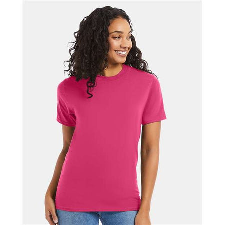 Hanes Beefy-T® T-Shirt - Wow Pink - Hanes 5180 Hanes Wow Pink S