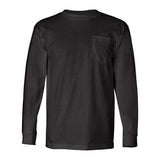 Bayside Unisex USA-Made Long Sleeve Pocket T-Shirt - Black - Bayside 8100 Bayside