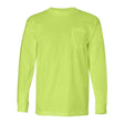 Bayside Unisex USA-Made Long Sleeve Pocket T-Shirt - Lime Green - Bayside 8100 Bayside Lime Green S