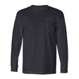 Bayside Unisex USA-Made Long Sleeve Pocket T-Shirt - Navy - Bayside 8100 Bayside Navy S