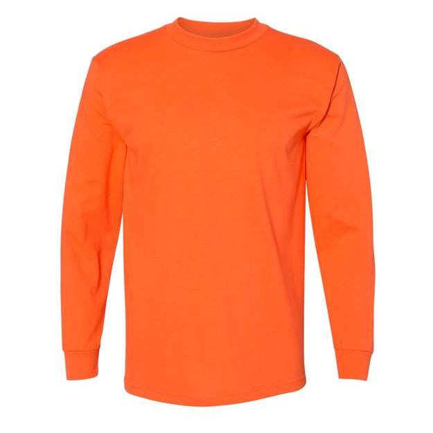 Bayside USA-Made Long Sleeve T-Shirt - Orange - Bayside 6100 Bayside