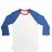 Royal Apparel 17330 Infant Americana Raglan Baseball Shirt - White/H Sea Blue/H Cardinal