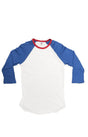 Royal Apparel 17330 Infant Americana Raglan Baseball Shirt - White/H Sea Blue/H Cardinal