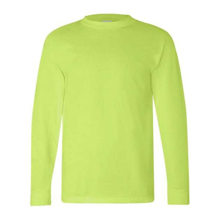 Bayside USA-Made Long Sleeve T-Shirt - Lime Green - Bayside 6100 Bayside