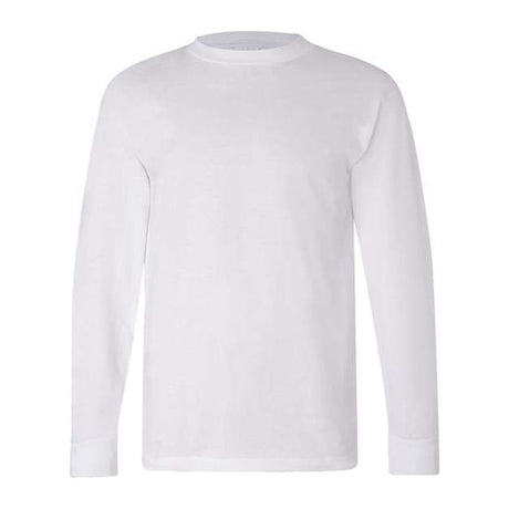 Bayside Unisex USA-Made Long Sleeve T-Shirt - White - Bayside 6100 Bayside White S