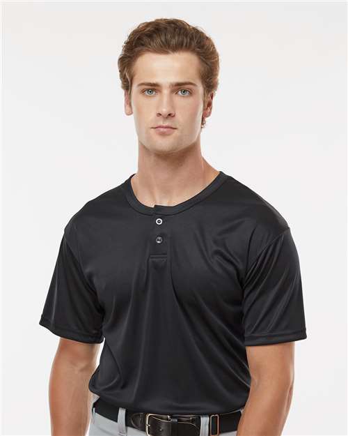 Alleson Athletic B-Core Placket Jersey - Black - Alleson Athletic 7930 Alleson Athletic Black S