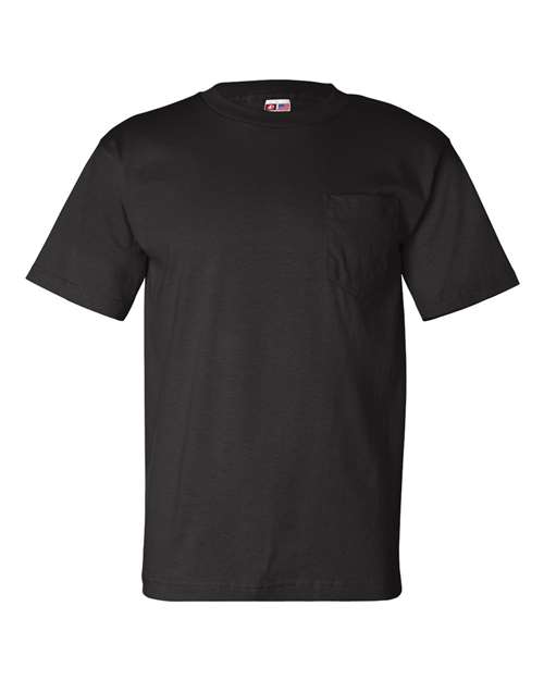 Bayside USA-Made Pocket T-Shirt - Black - Bayside 7100 Bayside Black S