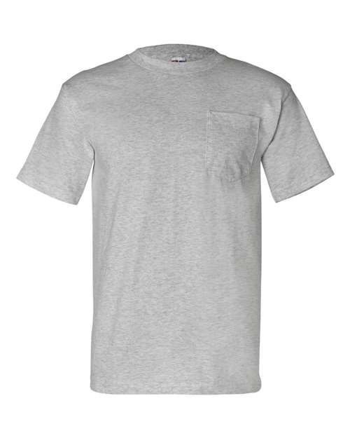 Bayside USA-Made Pocket T-Shirt - Dark Ash - Bayside 7100 Bayside Dark Ash S