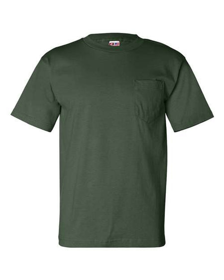 Bayside USA-Made Pocket T-Shirt - Forest Green - Bayside 7100 Bayside Forest Green S