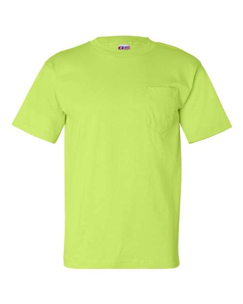 Bayside USA-Made Pocket T-Shirt - Lime Green - Bayside 7100 Bayside Lime Green S