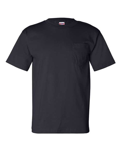 Bayside USA-Made Pocket T-Shirt - Navy - Bayside 7100 Bayside Navy S