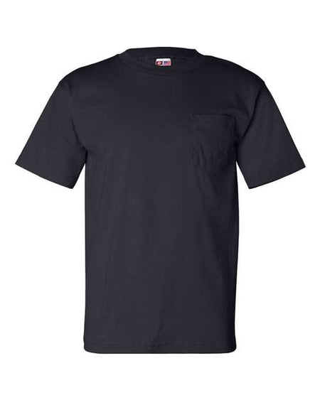 Bayside USA-Made Pocket T-Shirt - Navy - Bayside 7100 Bayside