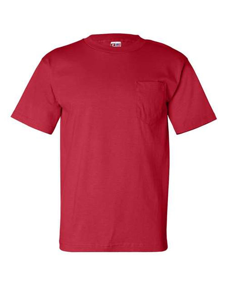 Bayside USA-Made Pocket T-Shirt - Red - Bayside 7100 Bayside Red S