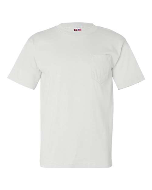 Bayside USA-Made Pocket T-Shirt - White - Bayside 7100 Bayside White S