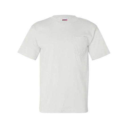 Bayside USA-Made Pocket T-Shirt - White - Bayside 7100 Bayside