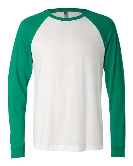 BELLA + CANVAS Long Sleeve Jersey Baseball Tee - BELLA + CANVAS 3000 BELLA + CANVAS White/ Kelly S