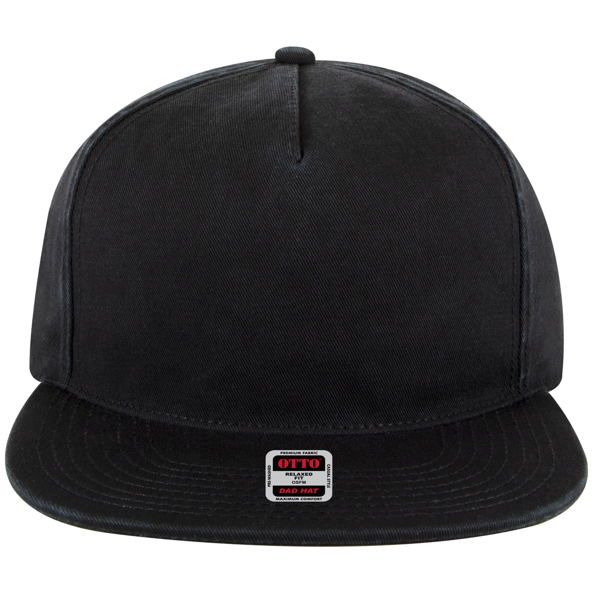 OTTO CAP 5 Panel Low Profile Dad Hat OTTO 176-1315 Otto Cap 003 - Black OSFM - Adult