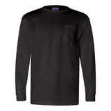 Bayside Unisex Union-Made Long Sleeve Pocket T-Shirt - Bayside 3055 Bayside Black S