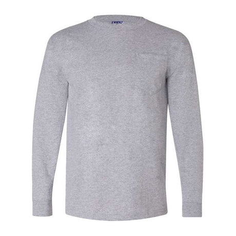 Bayside Unisex Union-Made Long Sleeve Pocket T-Shirt - Bayside 3055 Bayside Dark Ash S