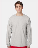 Hanes Men's Authentic Long Sleeve Pocket T-Shirt - Hanes 5596