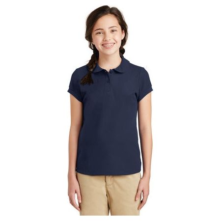 Girls Silk Touch Peter Pan Collar Polo Joe's USA Youth Small Navy