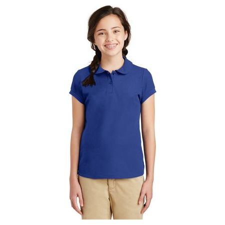 Girls Silk Touch Peter Pan Collar Polo Joe's USA Youth X-Small Royal