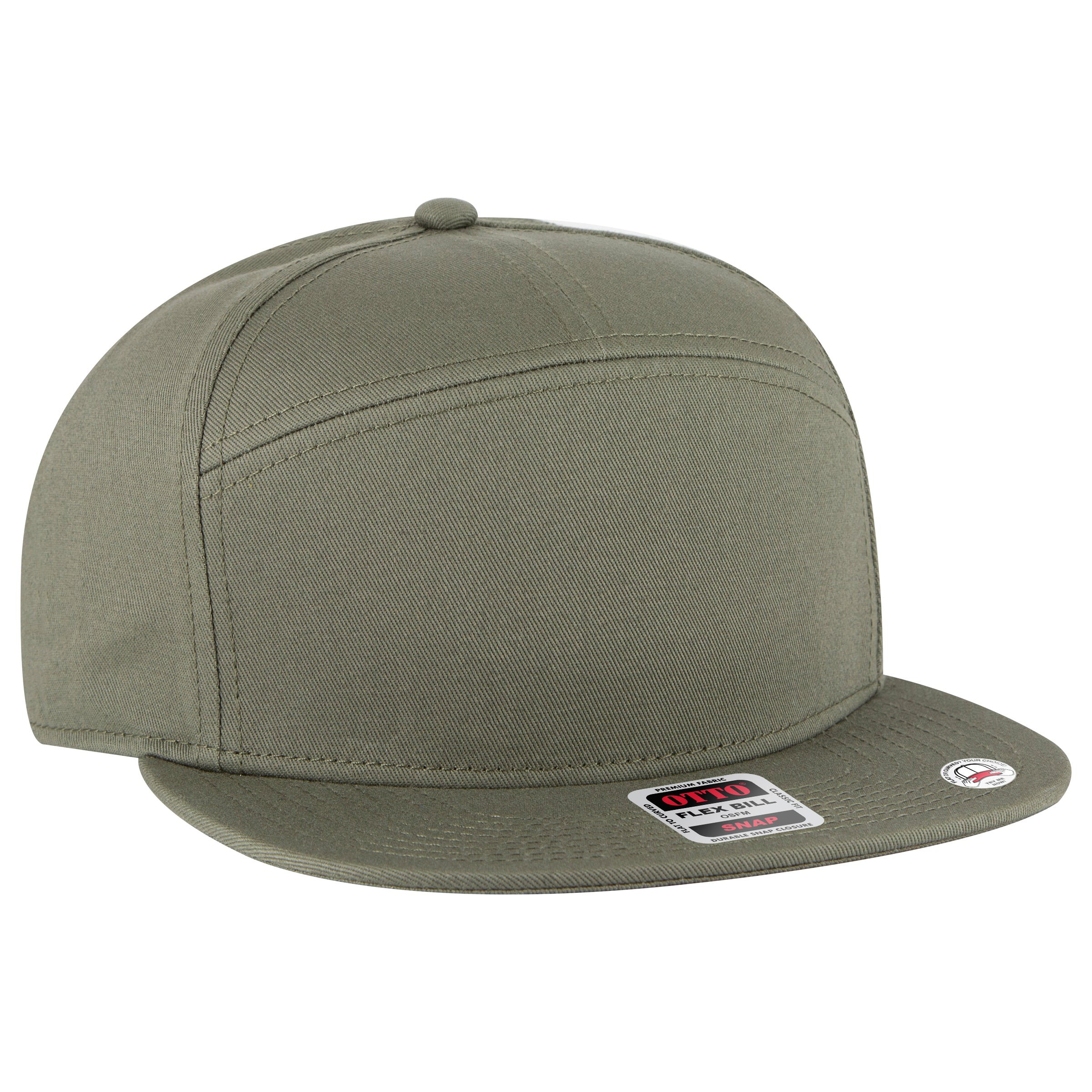 OTTO CAP "OTTO SNAP" 7 Panel Mid Profile Snapback Hat OTTO 177-1331 Otto Cap 021 - Ol. Green OSFM - Adult