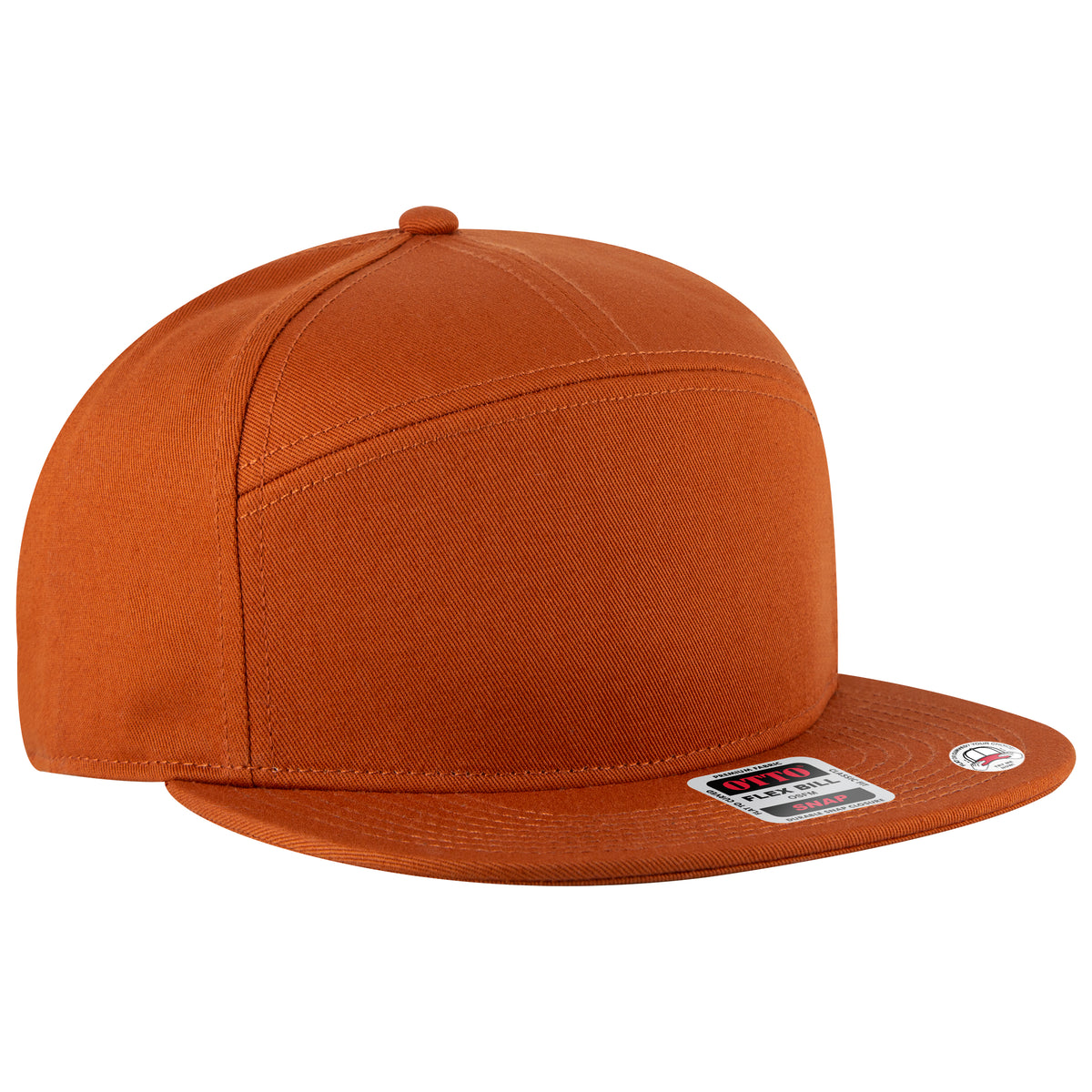 OTTO CAP "OTTO SNAP" 7 Panel Mid Profile Snapback Hat OTTO 177-1331 Otto Cap 044 - Tx. Orange OSFM - Adult