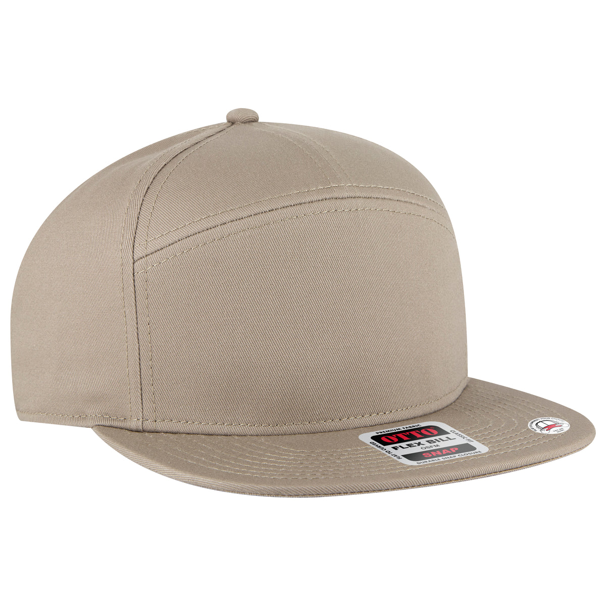 OTTO CAP "OTTO SNAP" 7 Panel Mid Profile Snapback Hat OTTO 177-1331 Otto Cap 053 - Dk. Khaki OSFM - Adult