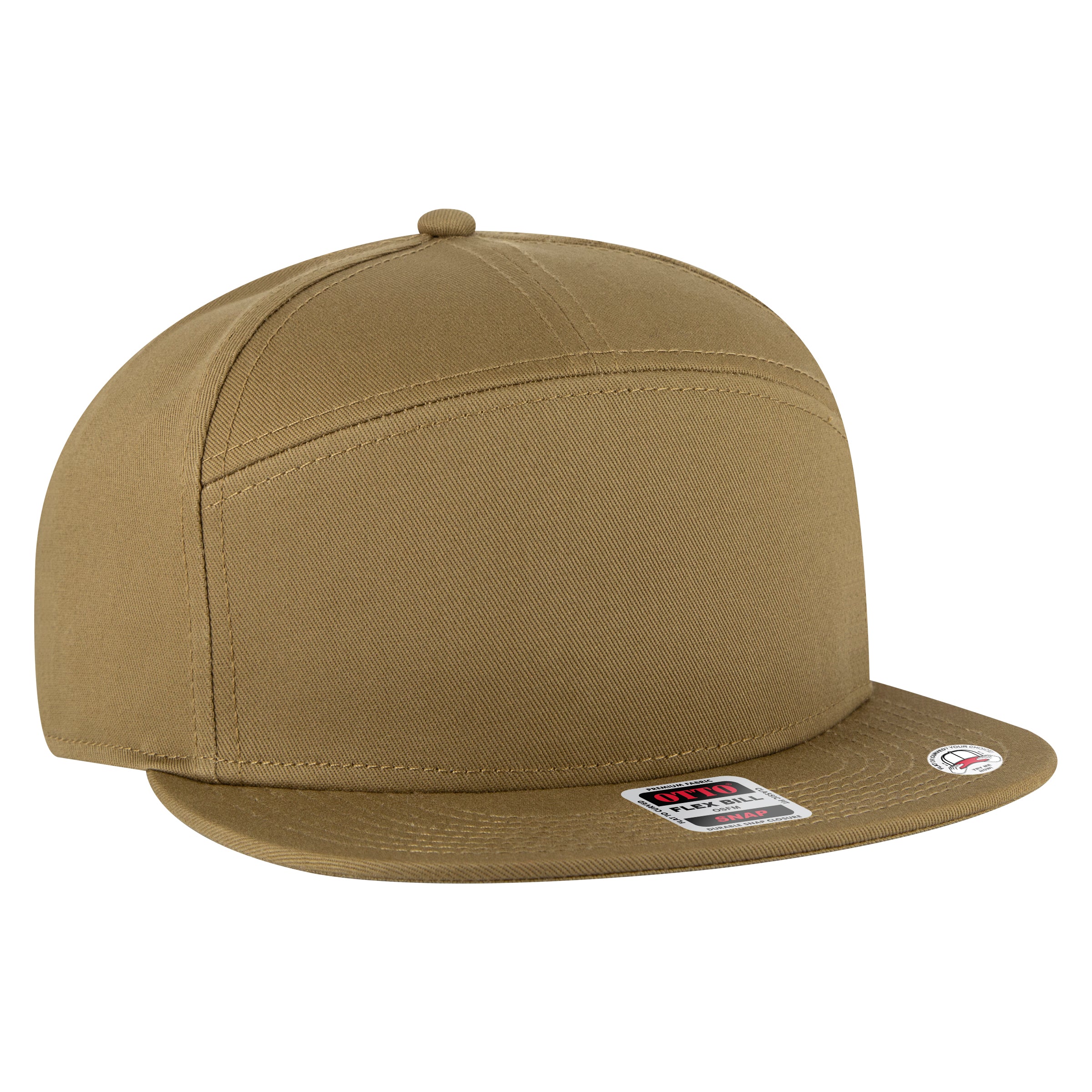 OTTO CAP "OTTO SNAP" 7 Panel Mid Profile Snapback Hat OTTO 177-1331 Otto Cap 084 - Coyote Brown OSFM - Adult