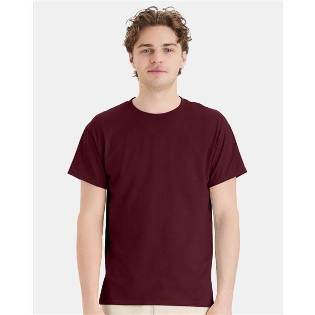 Hanes Ecosmart™ T-Shirt - Maroon - Hanes 5170 Hanes Maroon S