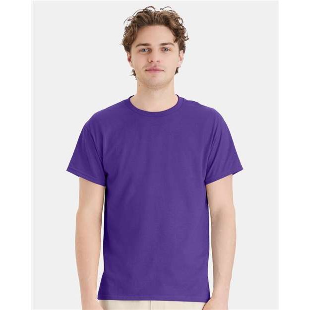 Hanes Ecosmart™ T-Shirt - Purple - Hanes 5170 Hanes Purple S