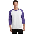 Joe's USA Men's 50/50 Cotton/Poly 3/4-Sleeve Raglan T-Shirt Joe's USA Small White/Purple