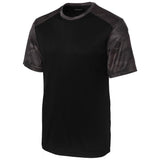 Men's CamoHex Colorblock Tee DRI-EQUIP X-Small Black/Iron Grey