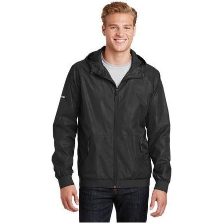 Men's Embossed Hooded Wind Jacket DRI-EQUIP Small Black/Black