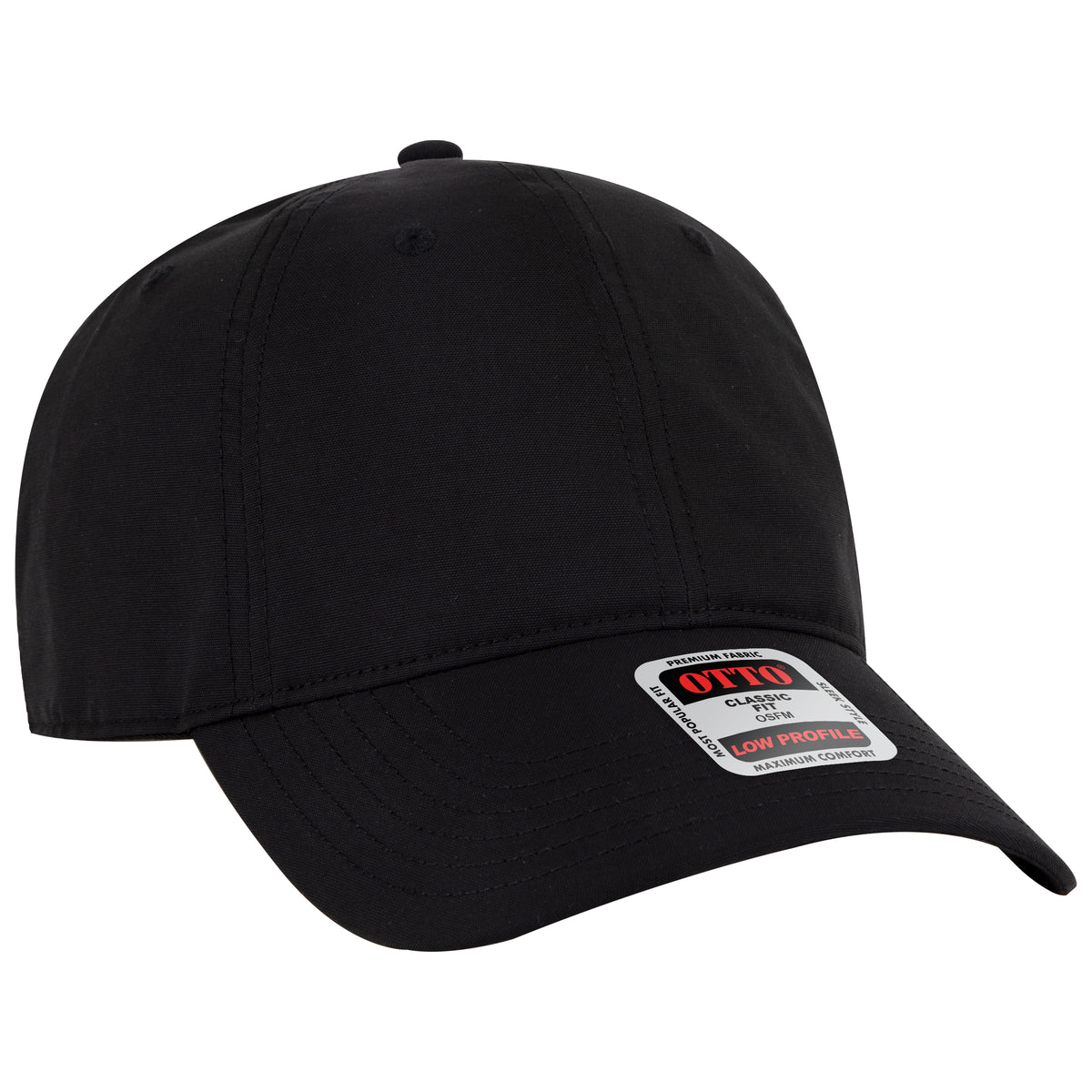 OTTO CAP 6 Panel Low Profile Baseball Cap OTTO 18-1 Otto Cap 003 - Black OSFM - Adult