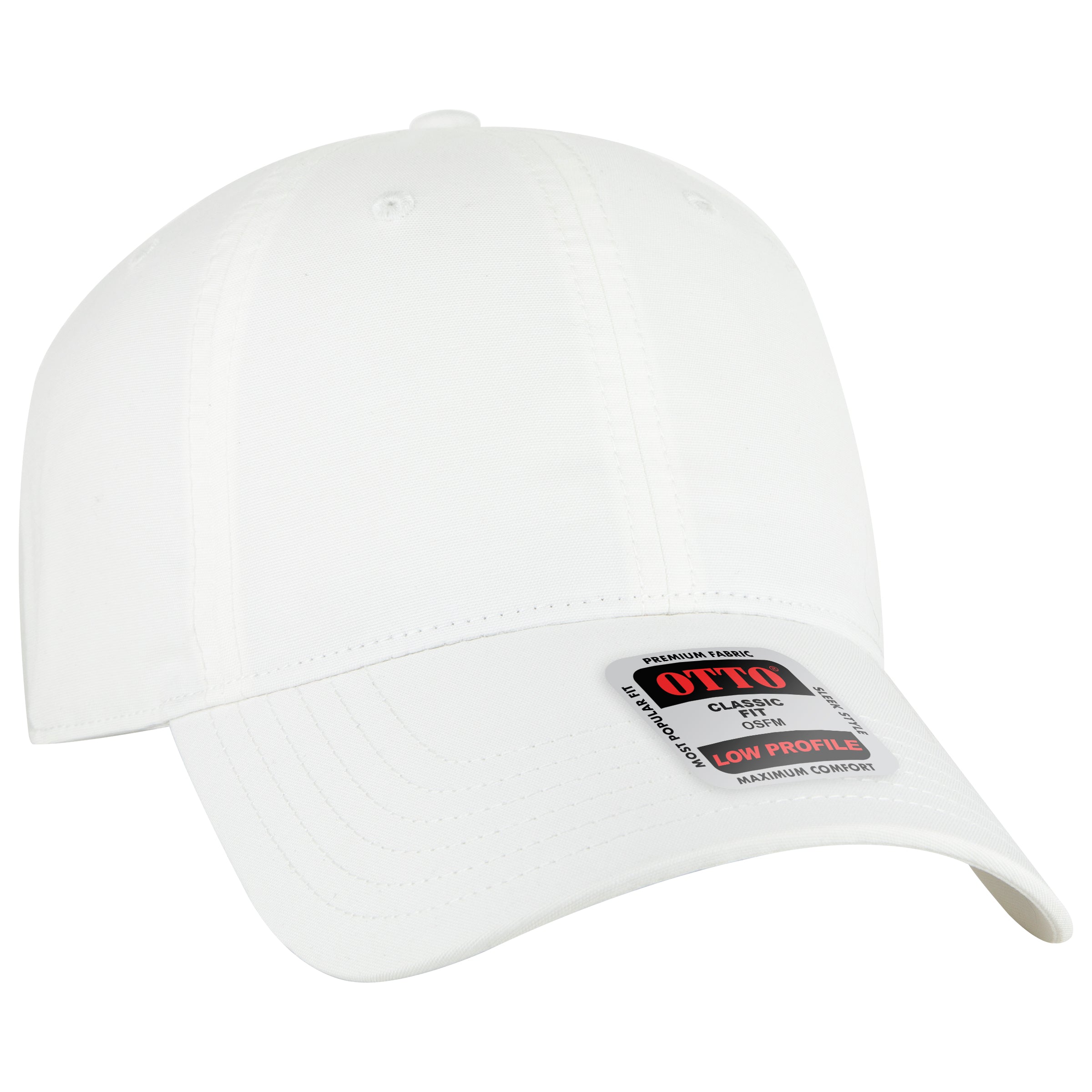 OTTO CAP 6 Panel Low Profile Baseball Cap OTTO 18-1 Otto Cap 016 - White OSFM - Adult