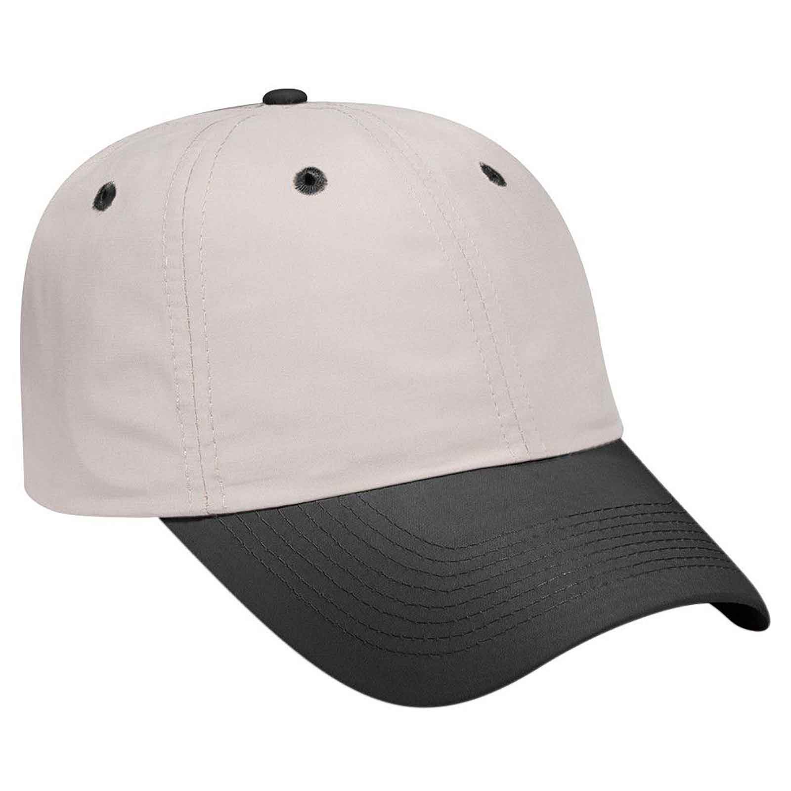 OTTO CAP 6 Panel Low Profile Baseball Cap OTTO 18-104 Otto Cap 0332 - Blk/Kha OSFM - Adult