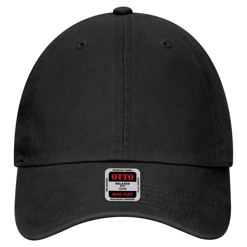 OTTO CAP 6 Panel Low Profile Dad Hat OTTO 18-1219 Otto Cap 003 - Black OSFM - Adult